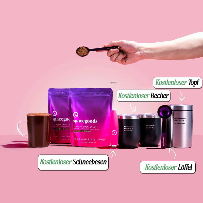 Rohe Schokolade (entkoffeiniert) - 2x Beutel + GRATIS Zubehör