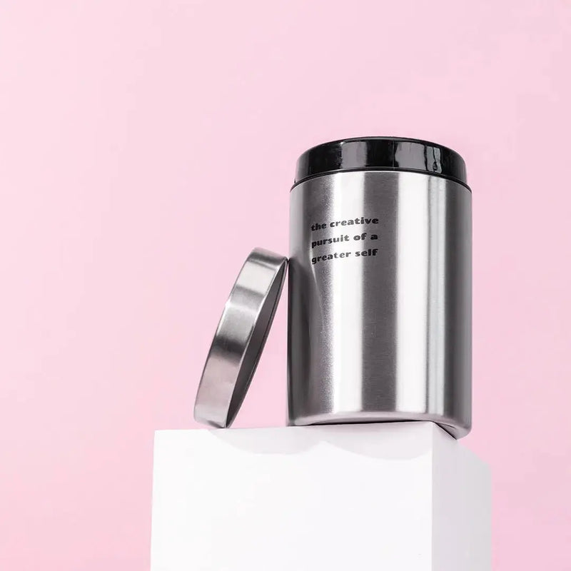 Chrome Inspirational Storage Pot Spacegoods