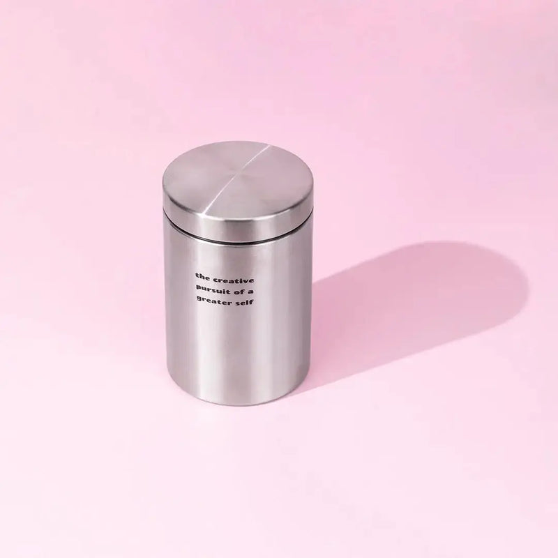 Chrome Inspirational Storage Pot Spacegoods